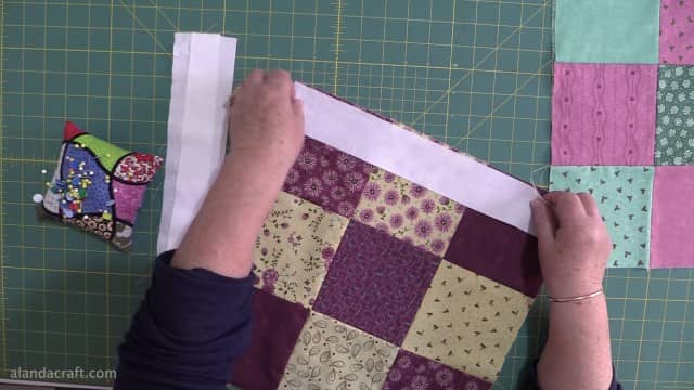 Pin Sashing to Quilt Block