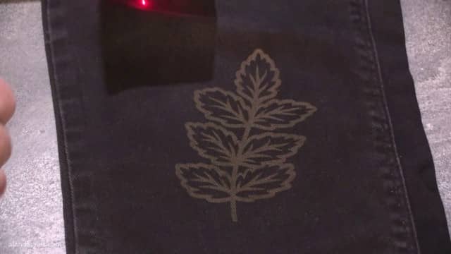 xtool engraving on denim