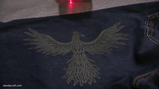 xtool engraving on denim