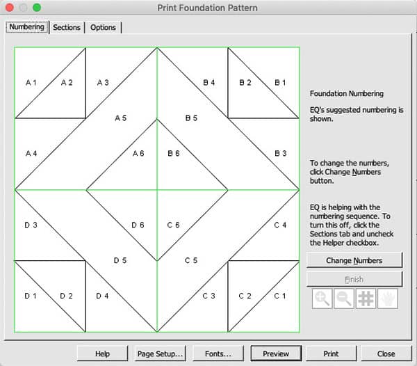 eq8 foundation piecing