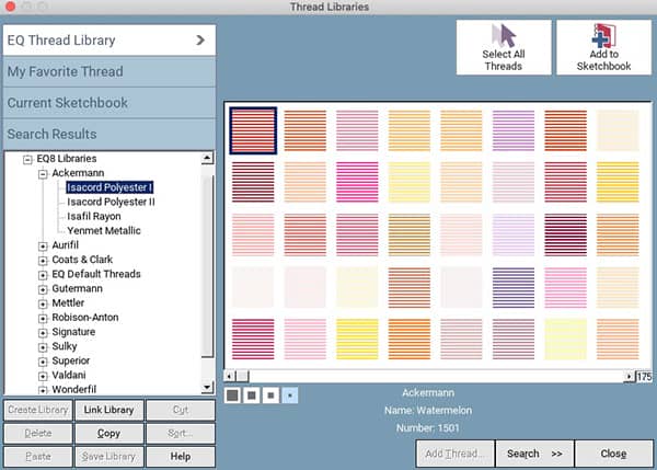 eq8 thread library