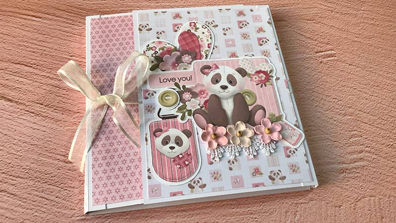 Panda Paws Baby Girl Folio Card