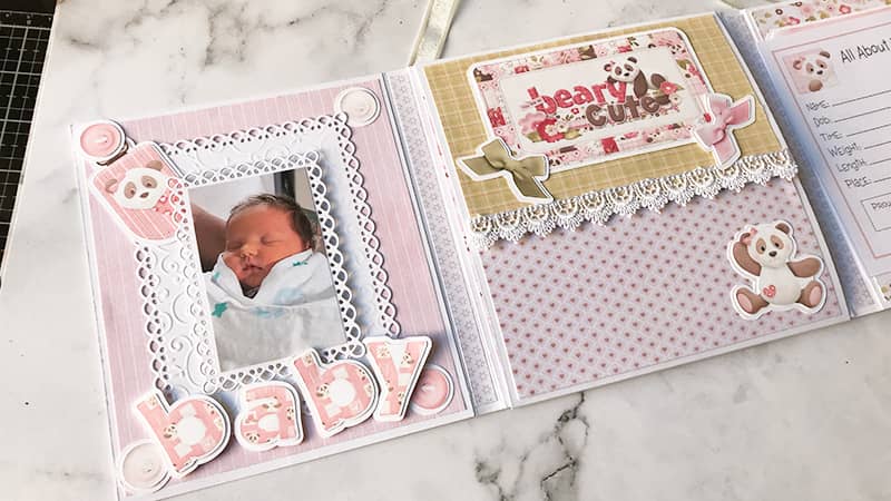 Panda Paws Baby Girl Folio Card