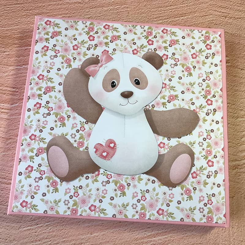 Panda Paws Baby Girl Folio Card Box