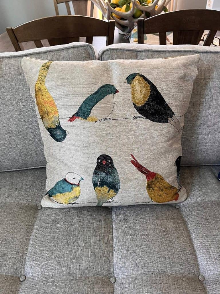 zippered bird cushion