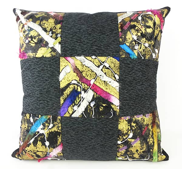 Fabric & Foil Collage Cushion