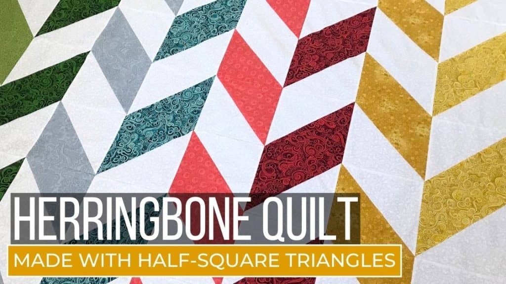 herringbone quilt tutorial using half square triangles