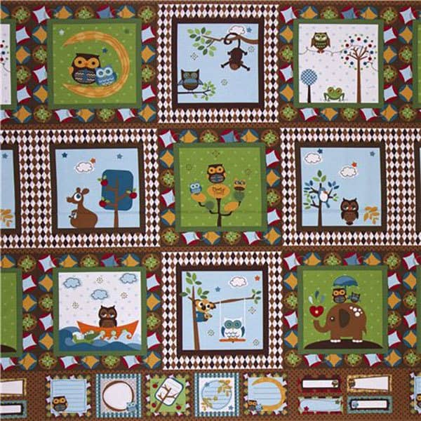 kawaii-owls-quilt-panel,quilting,sewing,craft