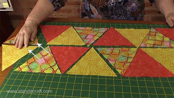 triangle-table-runner,quilting,sewing,craft