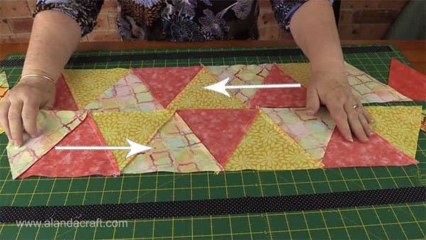 triangle-table-runner,quilting,sewing,craft