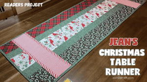 Jean's Christmas Table runner with binding